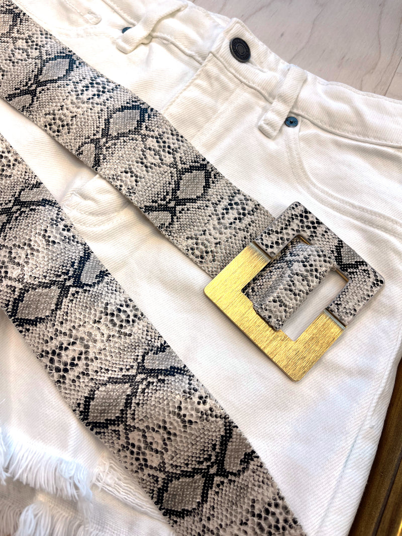 Square Buckle Snake Belt