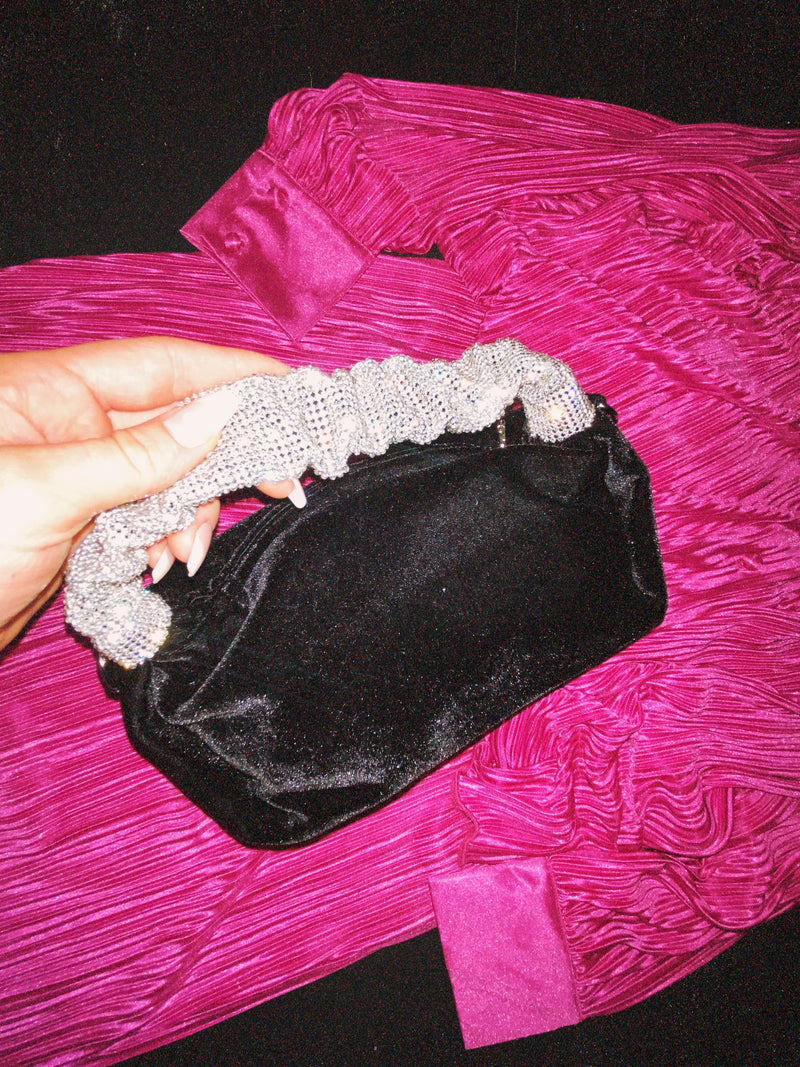 Rhinestone Velvet Hobo