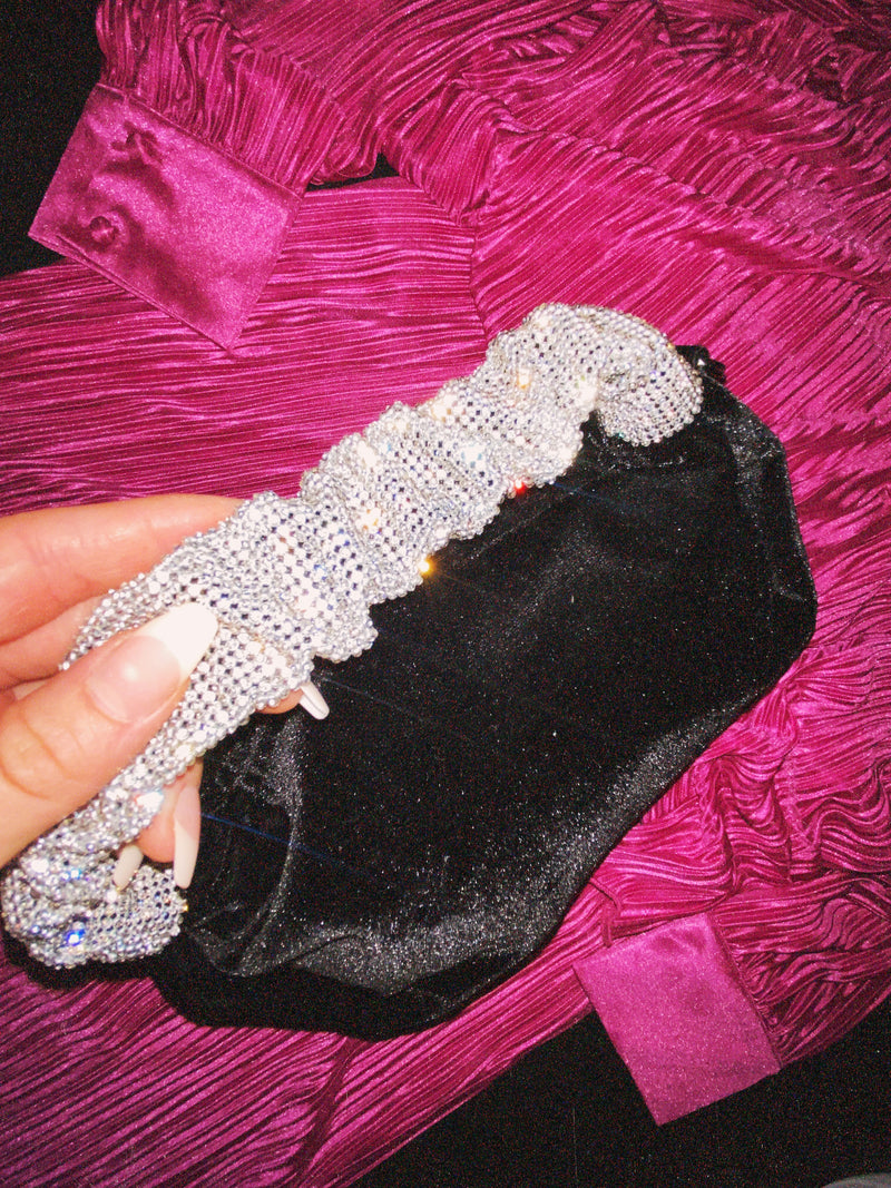 Rhinestone Velvet Hobo