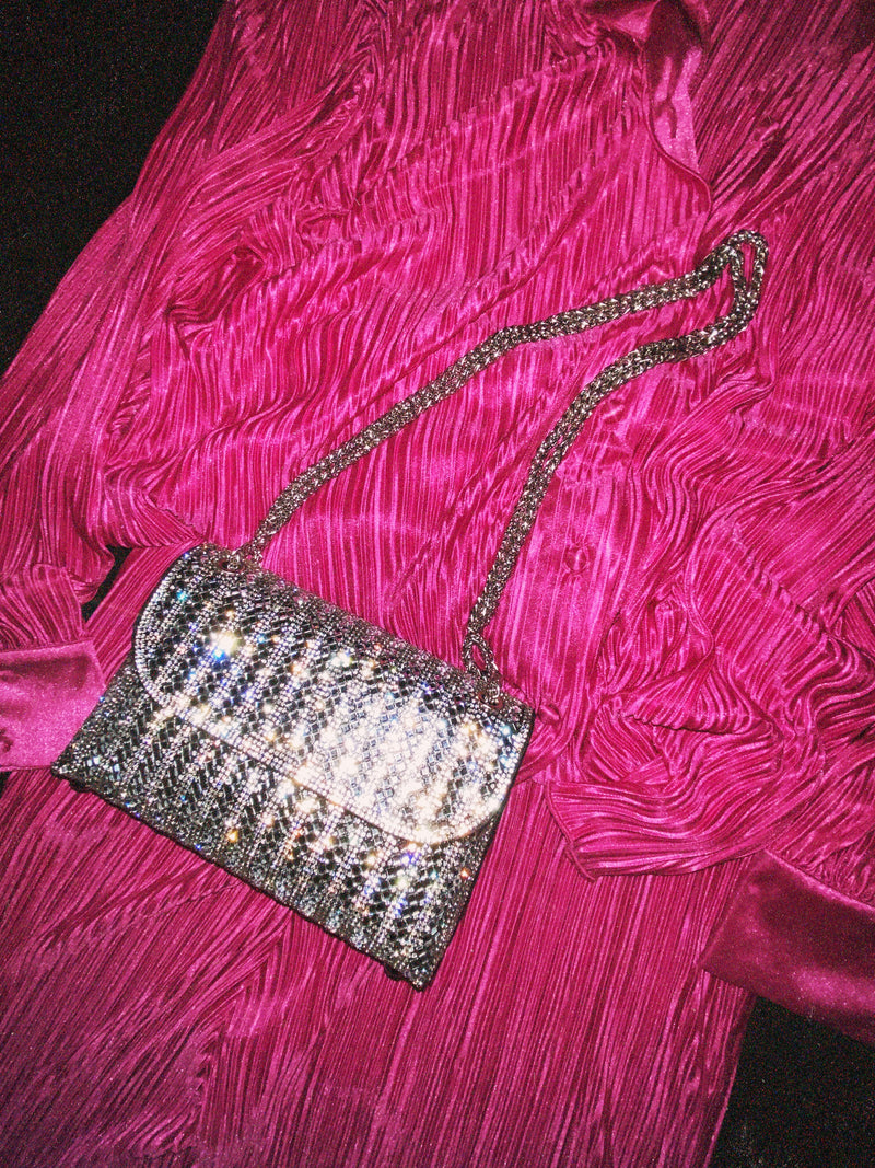 Rhinestone Flap Bag
