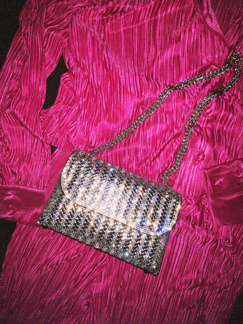 Rhinestone Flap Bag