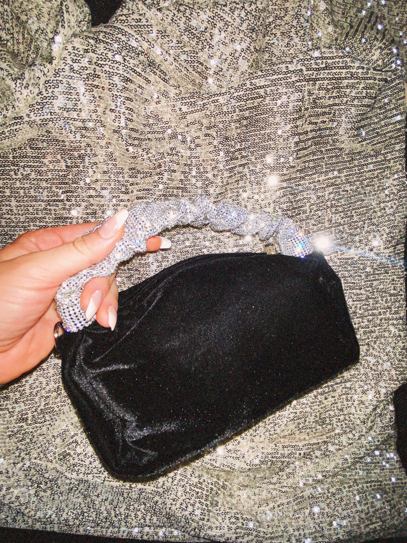 Rhinestone Velvet Hobo