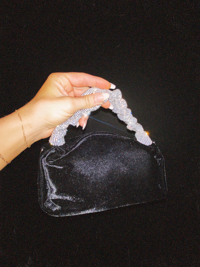 Rhinestone Velvet Hobo