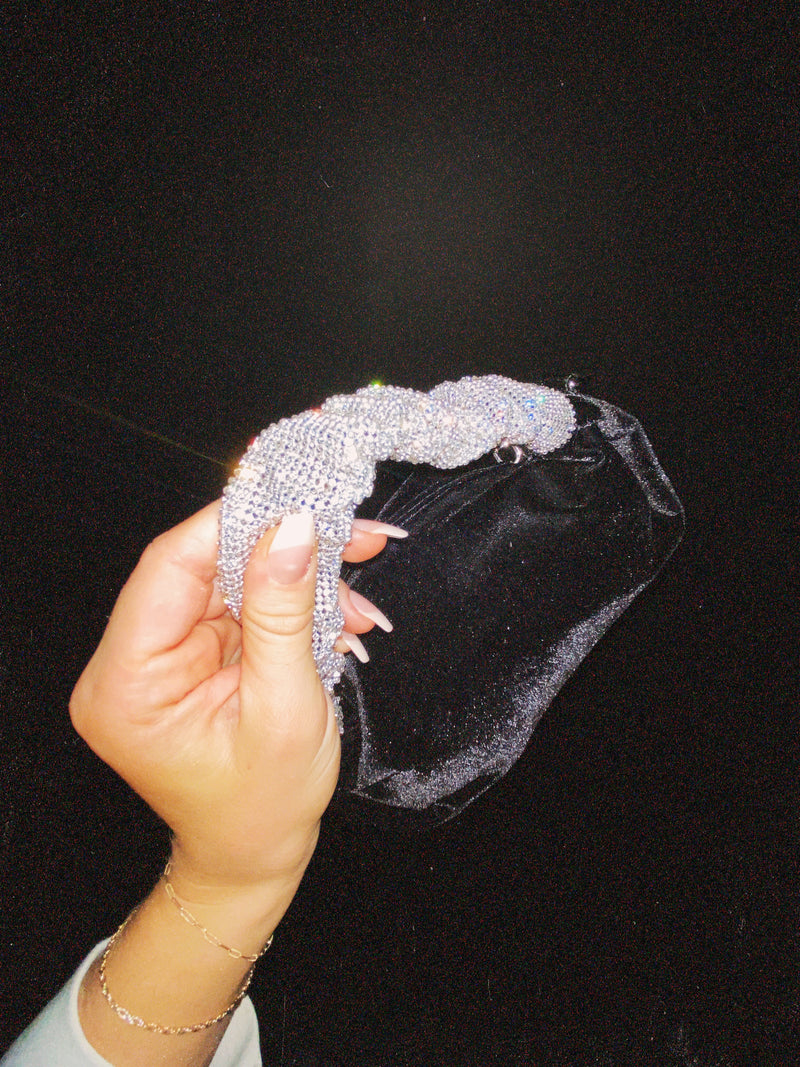 Rhinestone Velvet Hobo