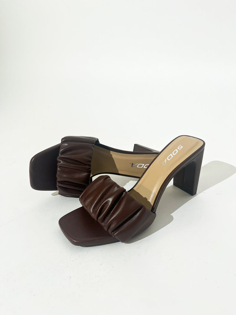 Ruched For Chocolate Heels