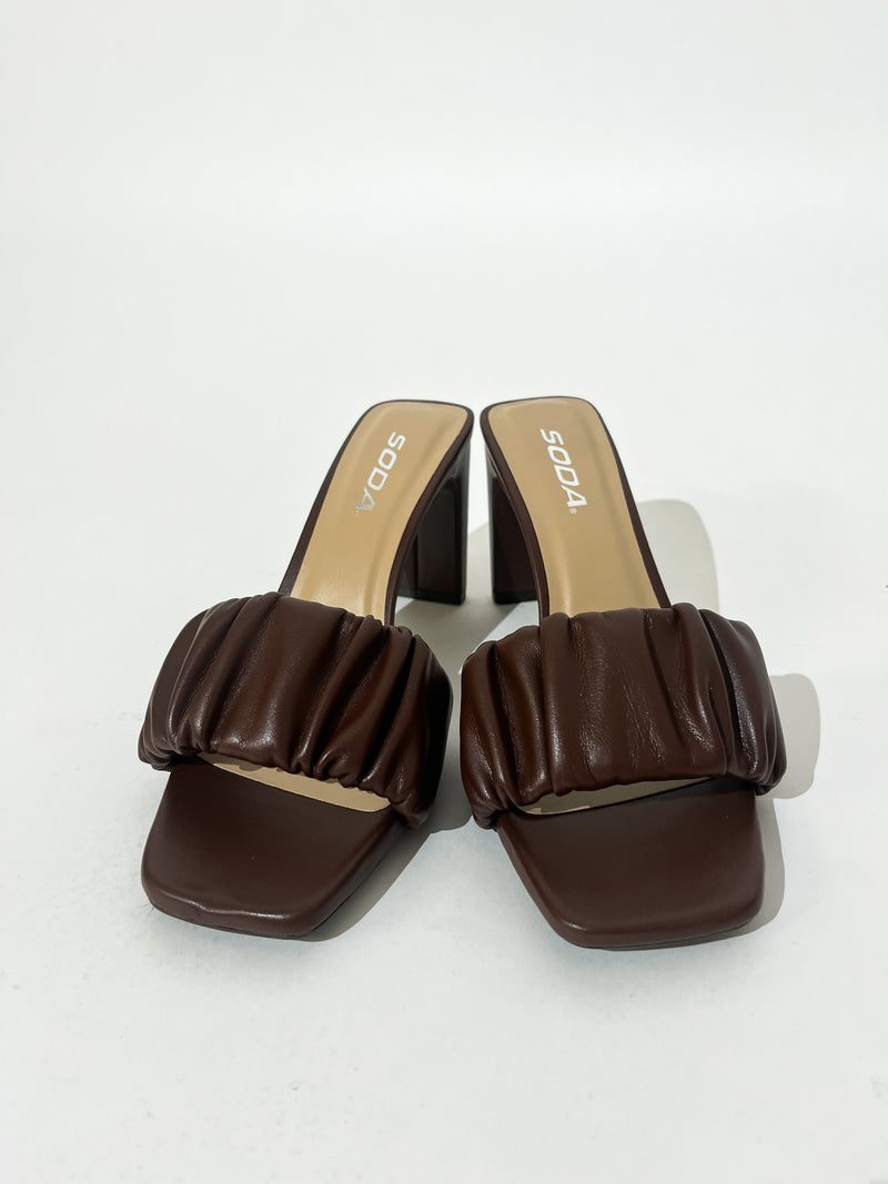 Ruched For Chocolate Heels