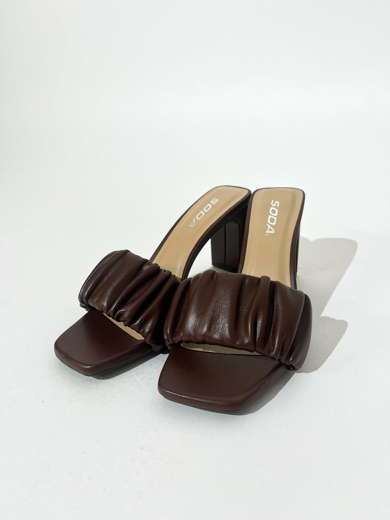 Ruched For Chocolate Heels