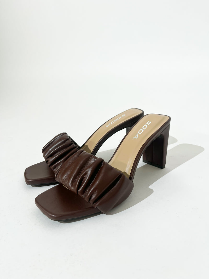 Ruched For Chocolate Heels