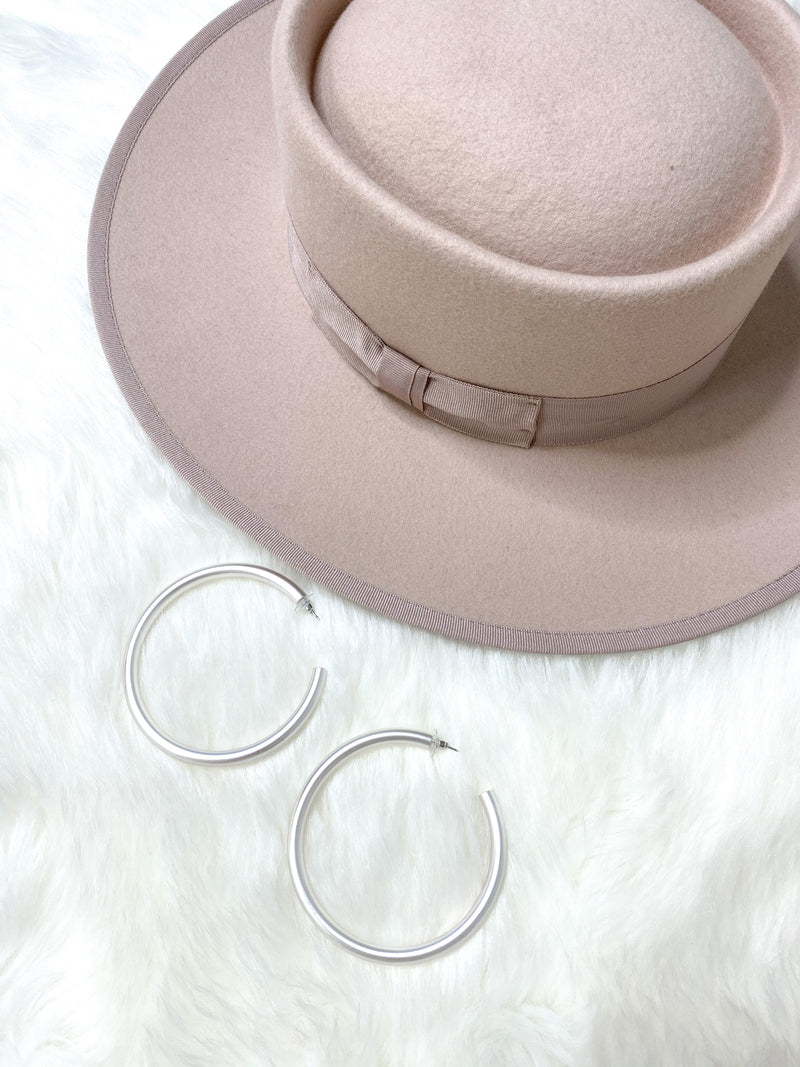Silver Matte Hoops
